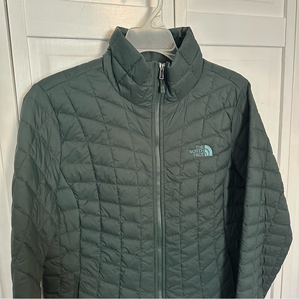 The North Face Dark Green Quilted Thermoball Jacket